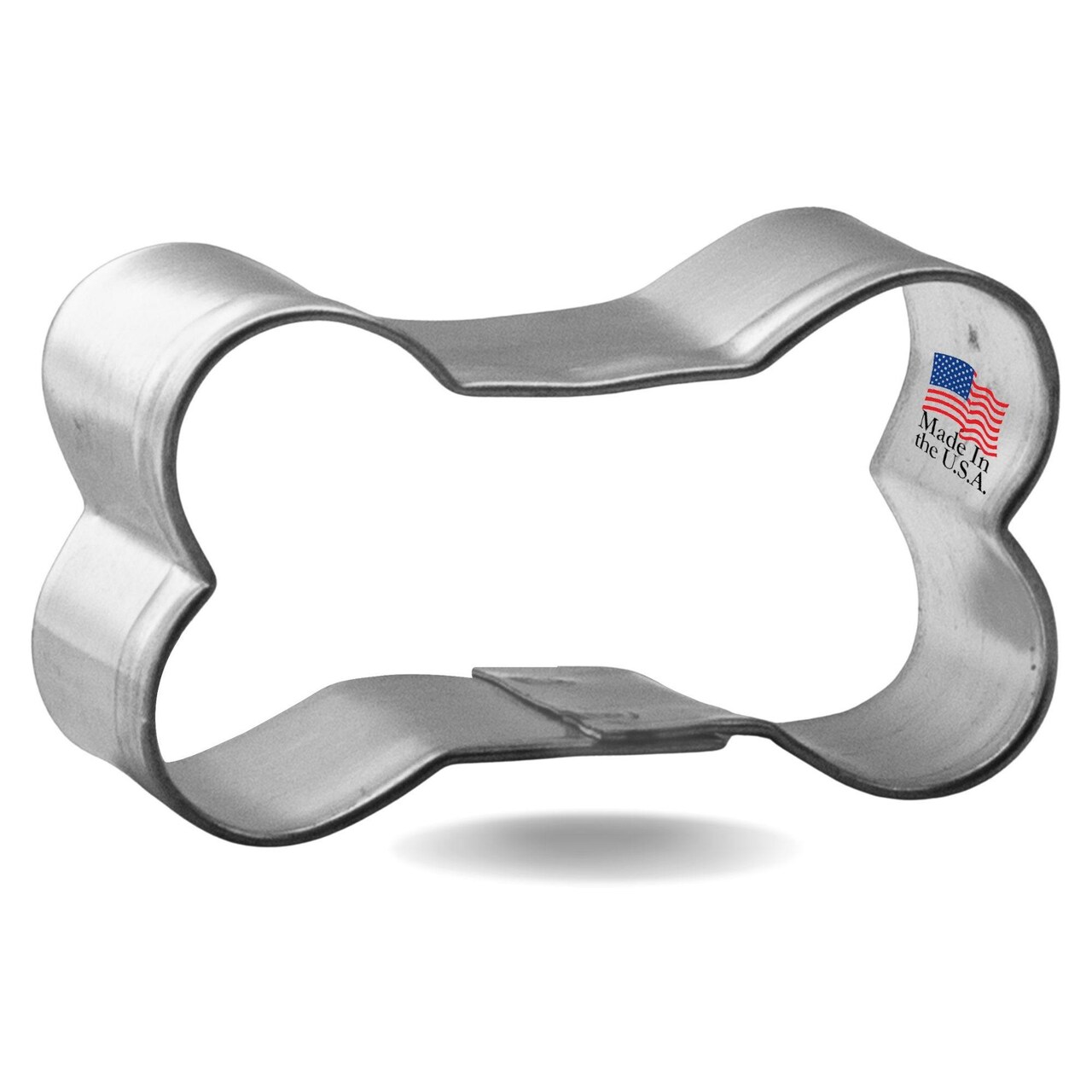 Mini Dog Bone Cookie Cutter 1.5 in M196, CookieCutter.com, Tin Plated Steel, Handmade in the USA
